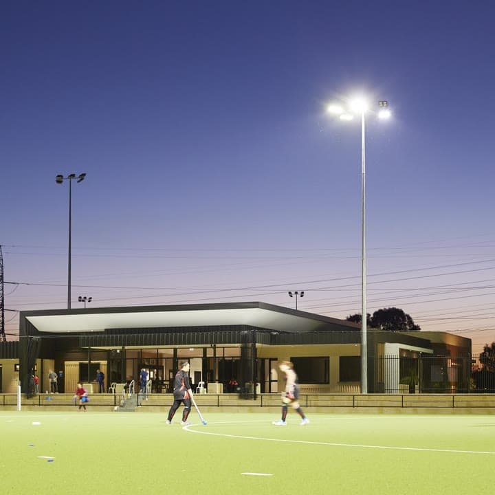 Hockey under lights on the Lakelands turf