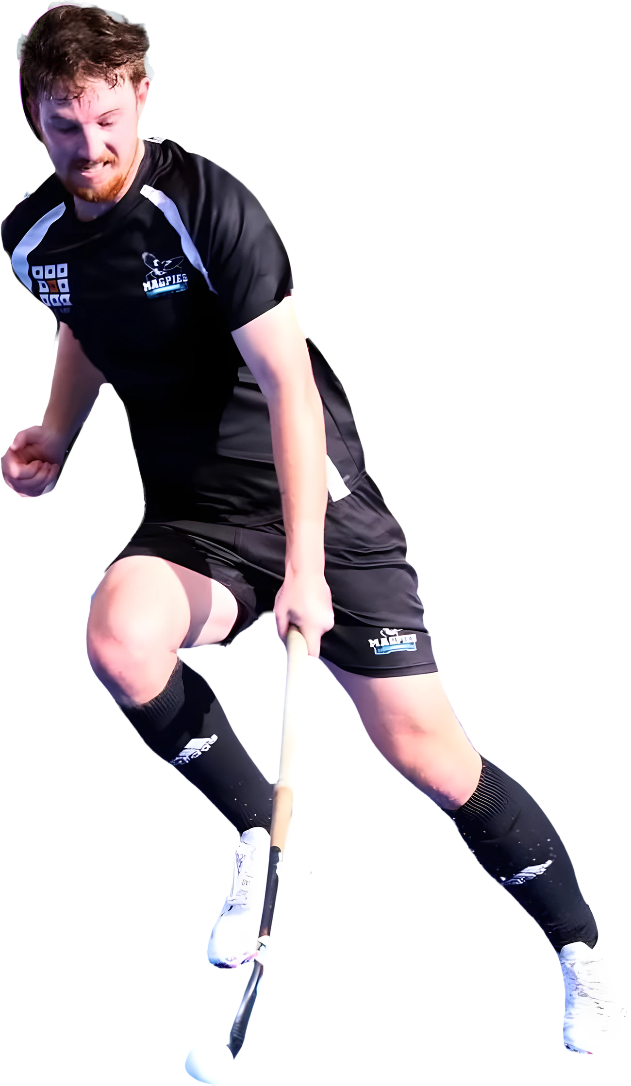 Ehren Hazell running with the ball for the Magpies